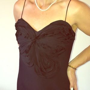 Black silk butterfly cocktail dress